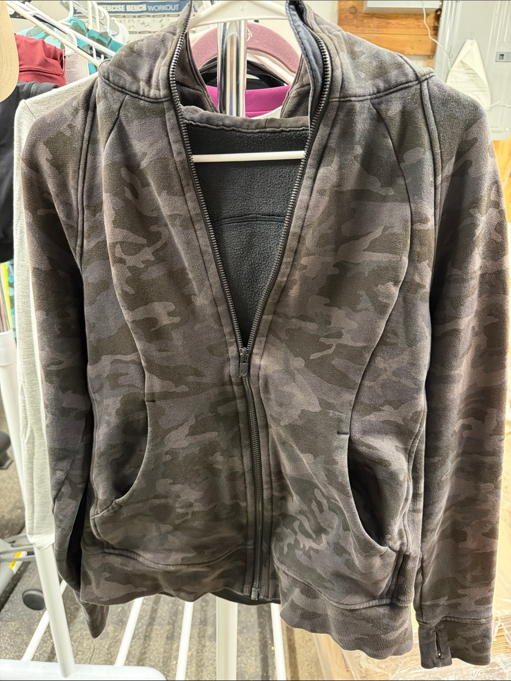 lululemon athletica Women's Dark Gray Camo Bomber Jacket